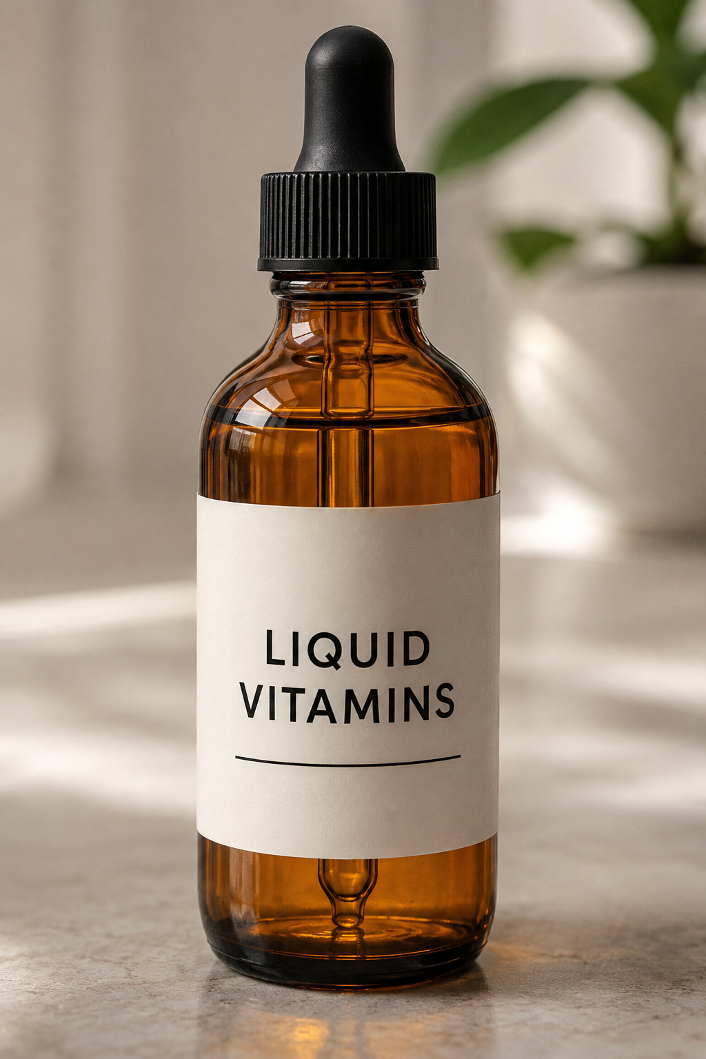 Liquid vitamins bottle